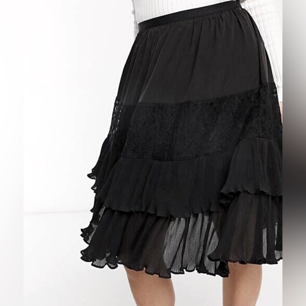 French Connection FCUK Tiered Black Skirt Size 12